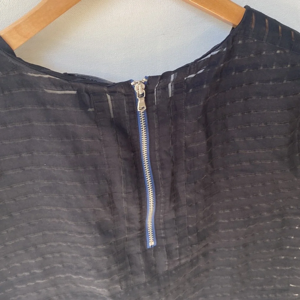 J. Crew‎ Black sheer short sleeve Top